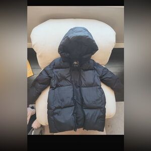 Zara Kids Navy Hooded Puffer Coat